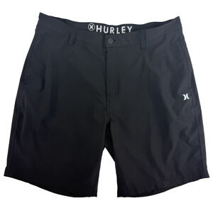 Hurley Phantom Boardwalk Hybrid Shorts Men's Sz 38 Black Quick Dry Chino Surf